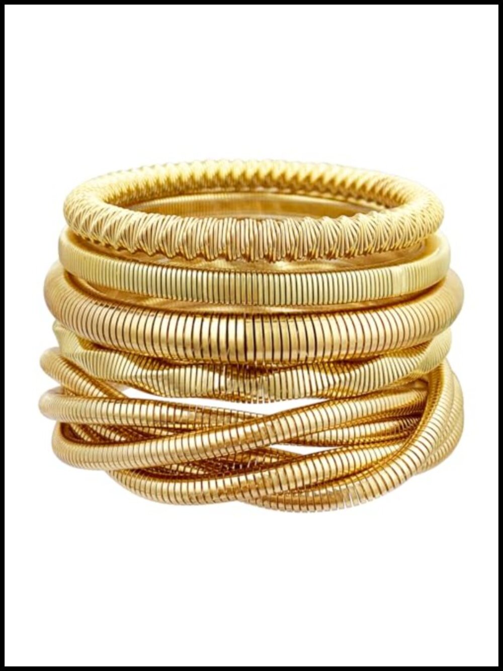 5 Pc Chunky Bangle Bracelet Set Stretch Waterproof Gift for Women